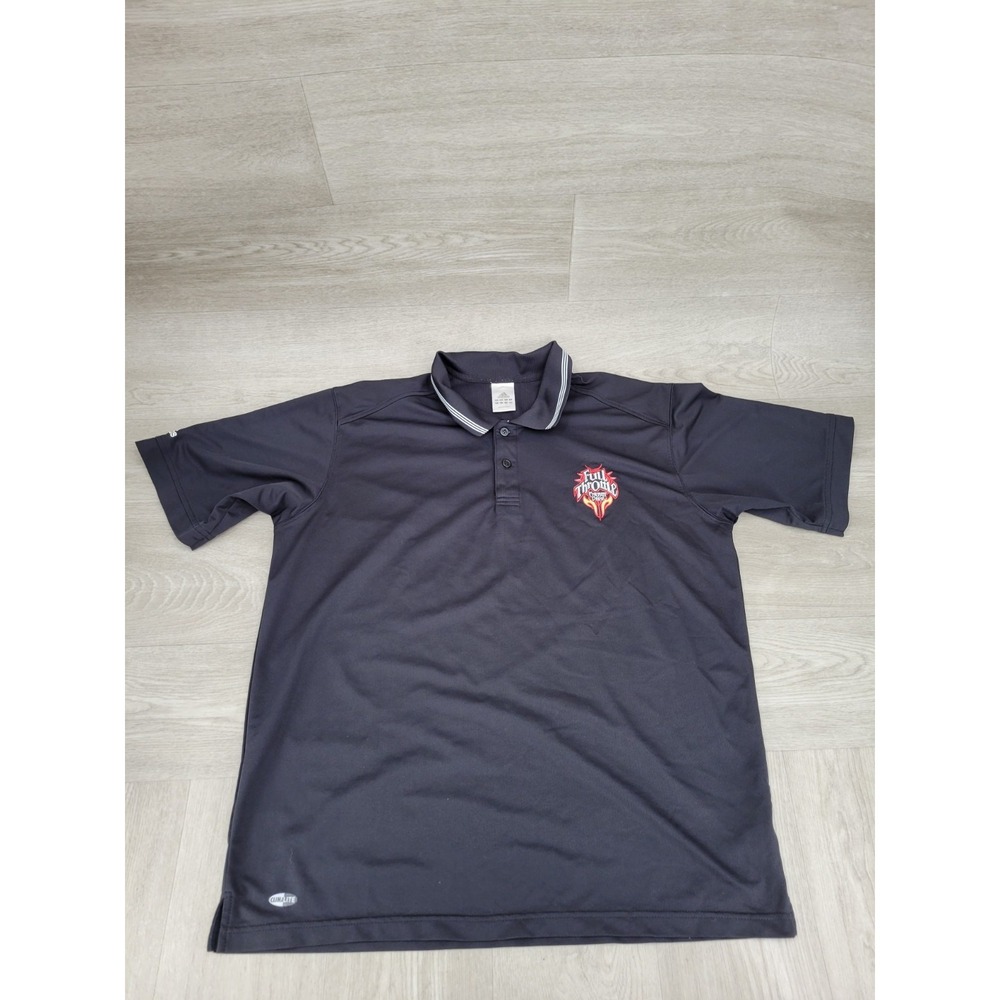 Adidas Climalite Polo Shirt Men's Large Black Full Throttle Energy Drink Logo